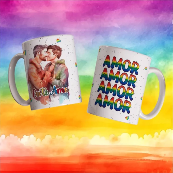 Kit com 15 Designs de Canecas para Dia dos Namorados