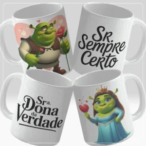 Kit com 16 Designs de Canecas para Dia dos Namorados