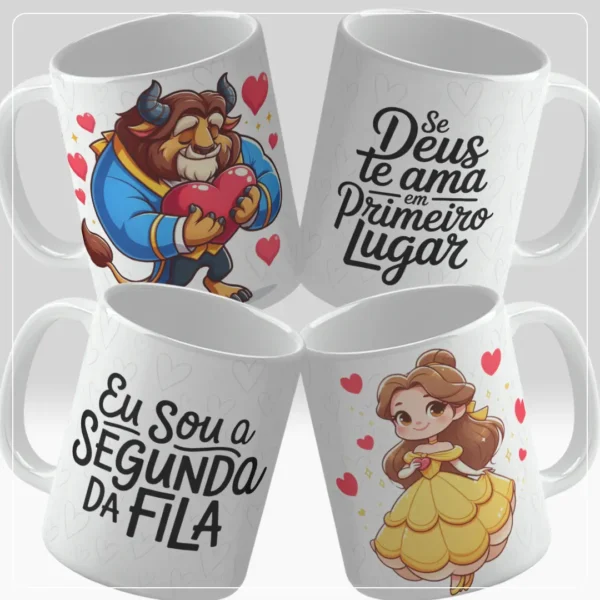 Kit com 16 Designs de Canecas para Dia dos Namorados