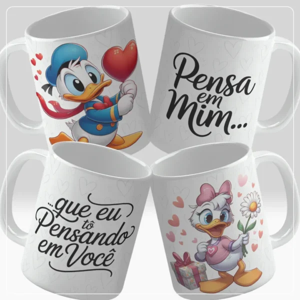 Kit com 16 Designs de Canecas para Dia dos Namorados