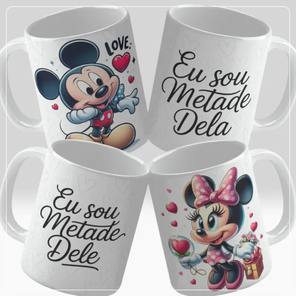 Kit com 16 Designs de Canecas para Dia dos Namorados