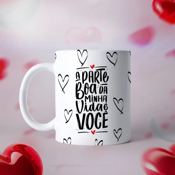 Kit com 19 Designs Românticos para Caneca do Dia dos Namorados