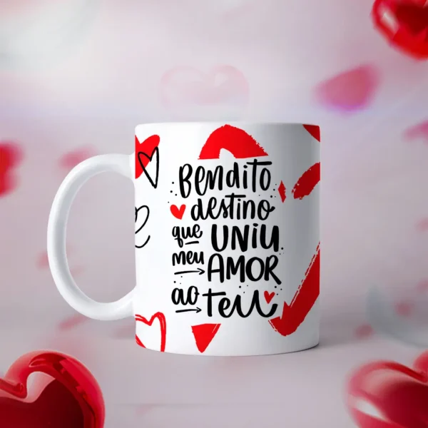 Kit com 19 Designs Românticos para Caneca do Dia dos Namorados