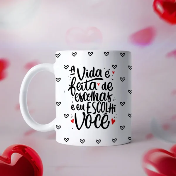 Kit com 19 Designs Românticos para Caneca do Dia dos Namorados