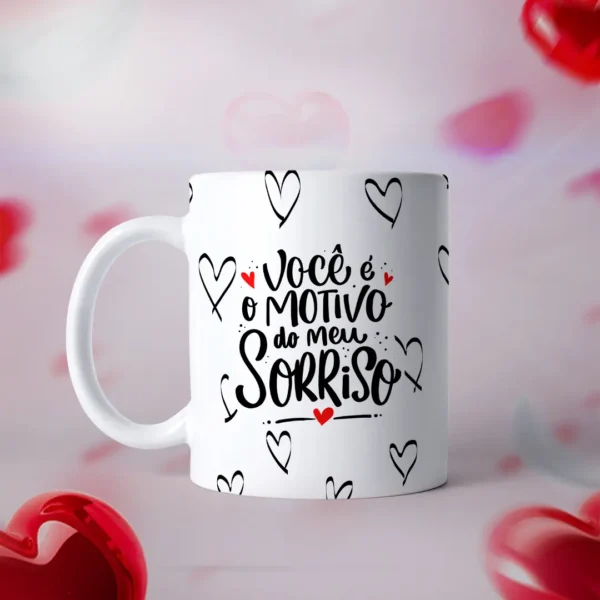 Kit com 19 Designs Românticos para Caneca do Dia dos Namorados
