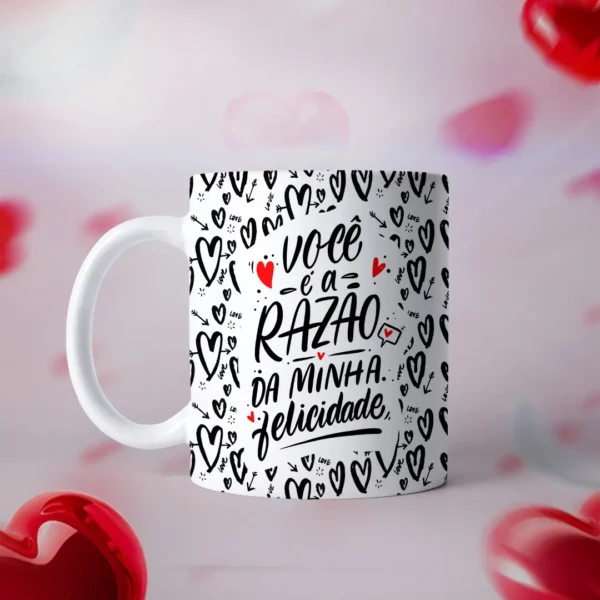 Kit com 19 Designs Românticos para Caneca do Dia dos Namorados