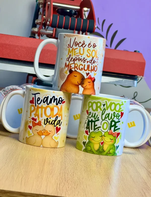 Kit com 39 Designs de Canecas para Dia dos Namorados