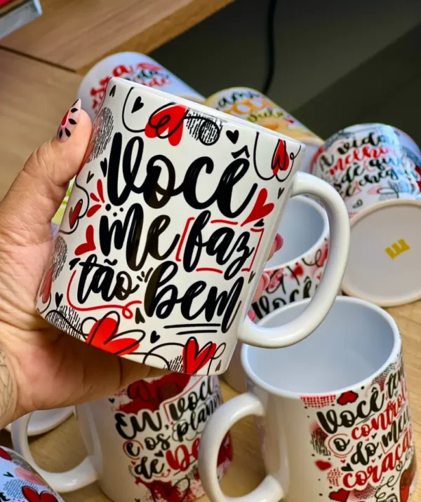 Kit com 39 Designs de Canecas para Dia dos Namorados