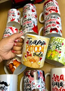 Kit com 39 Designs de Canecas para Dia dos Namorados