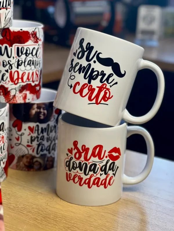 Kit com 39 Designs de Canecas para Dia dos Namorados