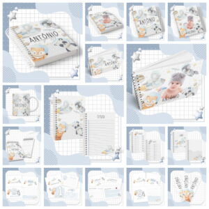 Kit Completo Astronauta Animais Aquarela - Arquivo Digital