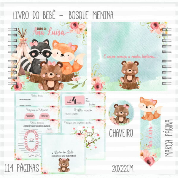 Kit Completo do Bebê Bosque Menina