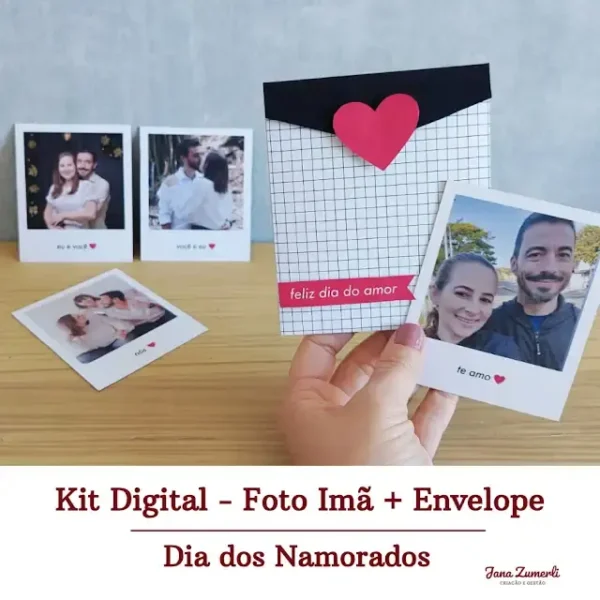 Kit Corte Digital Caixa Envelope Romântica Dia dos Namorados