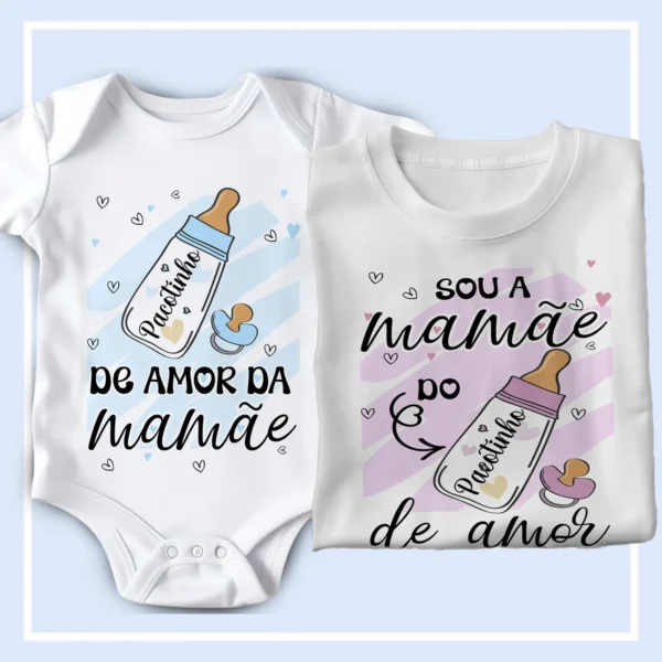 Kit de Artes Editáveis para Body Infantil Dia das Mães