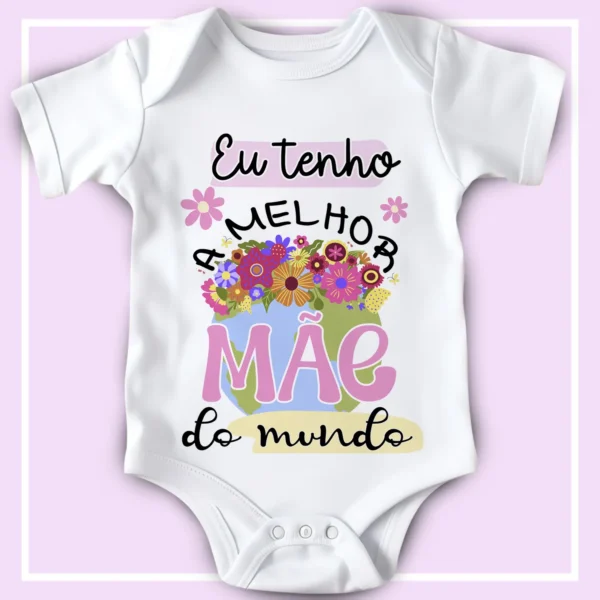 Kit de Artes Editáveis para Body Infantil Dia das Mães