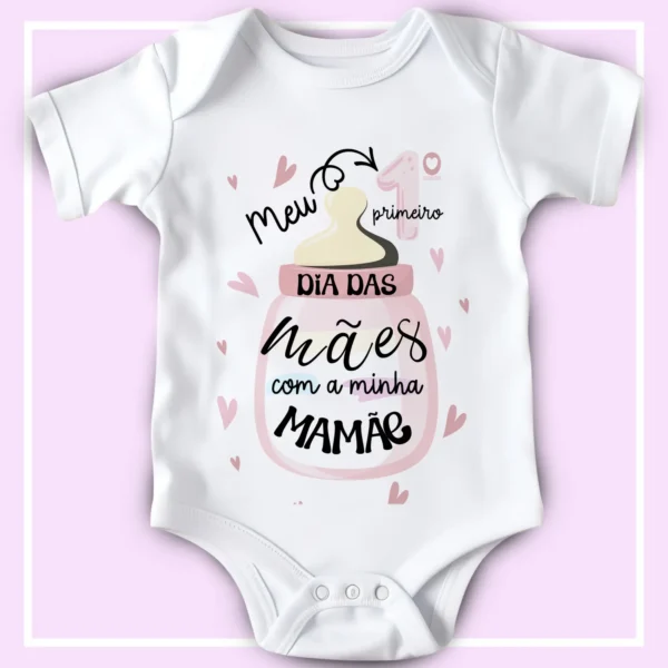 Kit de Artes Editáveis para Body Infantil Dia das Mães