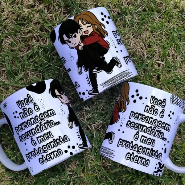 Kit de Artes Editáveis para Caneca de Dia dos Namorados