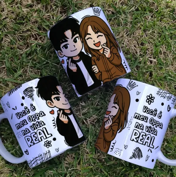 Kit de Artes Editáveis para Caneca de Dia dos Namorados