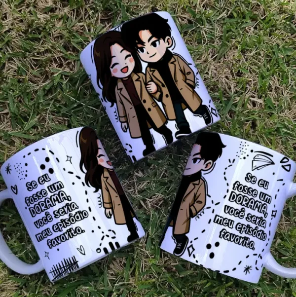 Kit de Artes Editáveis para Caneca de Dia dos Namorados
