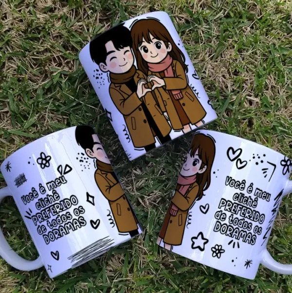 Kit de Artes Editáveis para Caneca de Dia dos Namorados