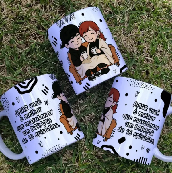 Kit de Artes Editáveis para Caneca de Dia dos Namorados