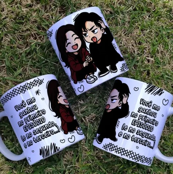 Kit de Artes Editáveis para Caneca de Dia dos Namorados