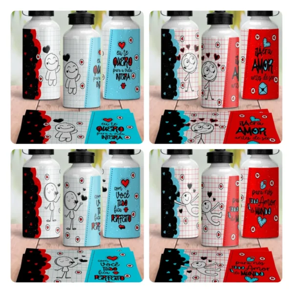 Kit de Artes para Camisas de Namorados Editáveis