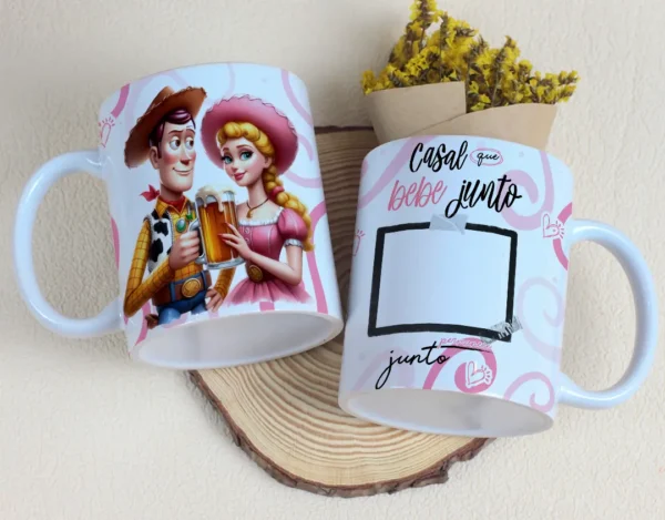 Kit de Artes para Caneca Dia dos Namorados - Casal Cervejeiro