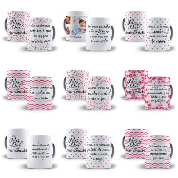 Kit de Artes para Caneca Dia dos Namorados Love