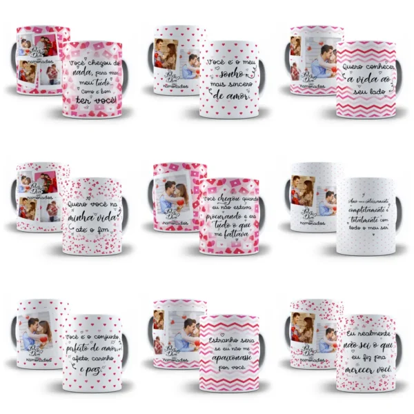 Kit de Artes para Caneca Dia dos Namorados Love