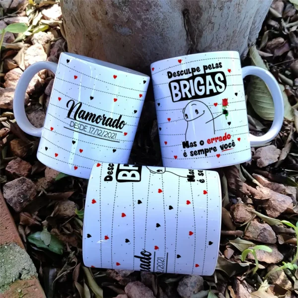 Kit de Artes para Caneca Dia dos Namorados Minimalista