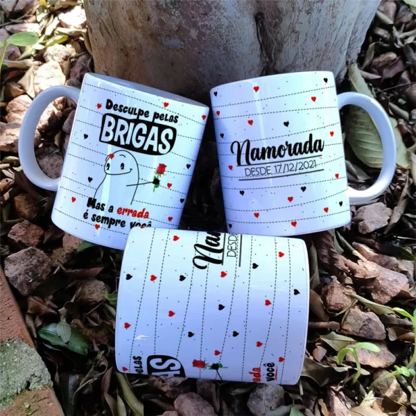 Kit de Artes para Caneca Dia dos Namorados Minimalista