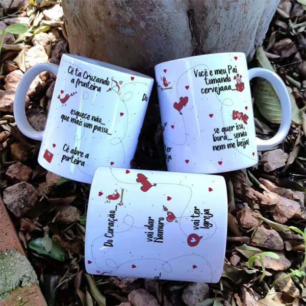 Kit de Artes para Caneca Dia dos Namorados Minimalista