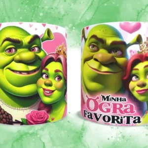 Kit de Artes para Caneca Fiona e Shrek Dia dos Namorados
