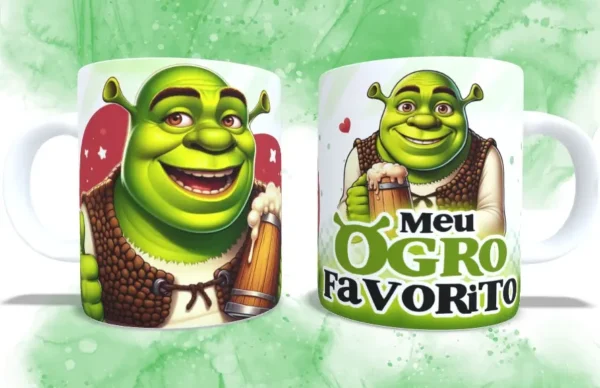 Kit de Artes para Caneca Fiona e Shrek Dia dos Namorados