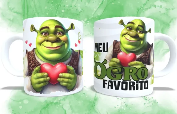 Kit de Artes para Caneca Fiona e Shrek Dia dos Namorados