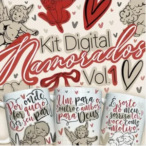 Kit de Artes para Canecas - Dia dos Namorados