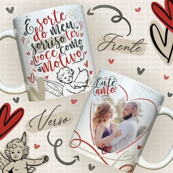 Kit de Artes para Canecas - Dia dos Namorados