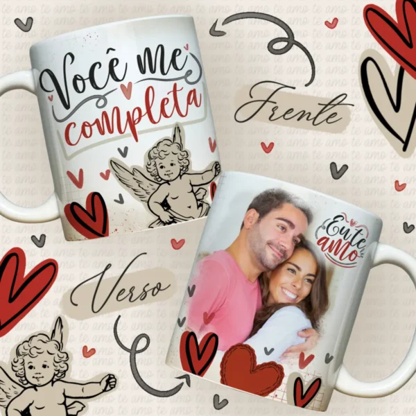 Kit de Artes para Canecas - Dia dos Namorados