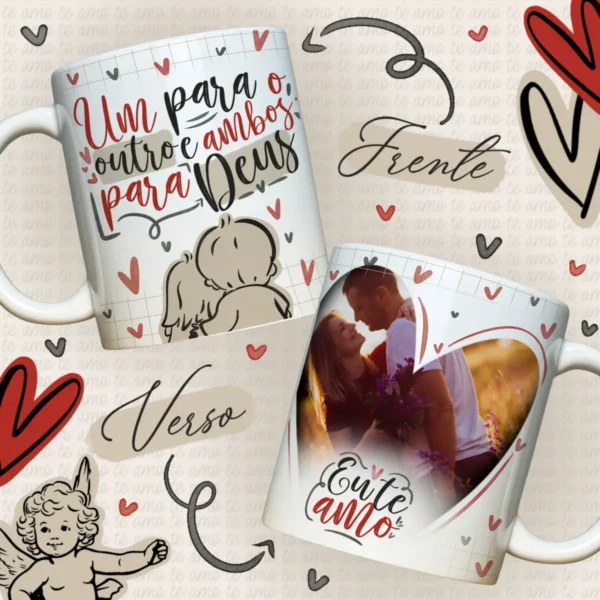 Kit de Artes para Canecas - Dia dos Namorados
