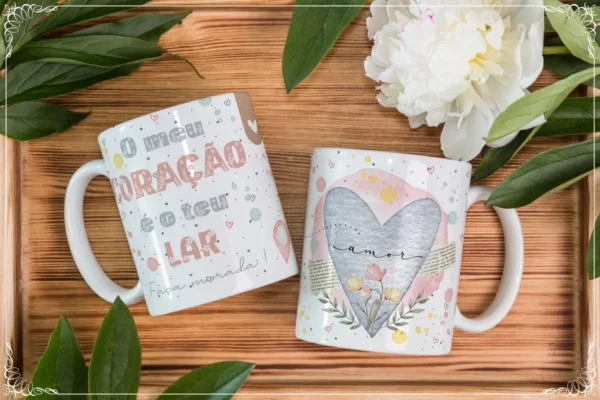 Kit de Designs para Canecas de Namorados em Corel