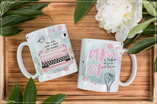 Kit de Designs para Canecas de Namorados em Corel