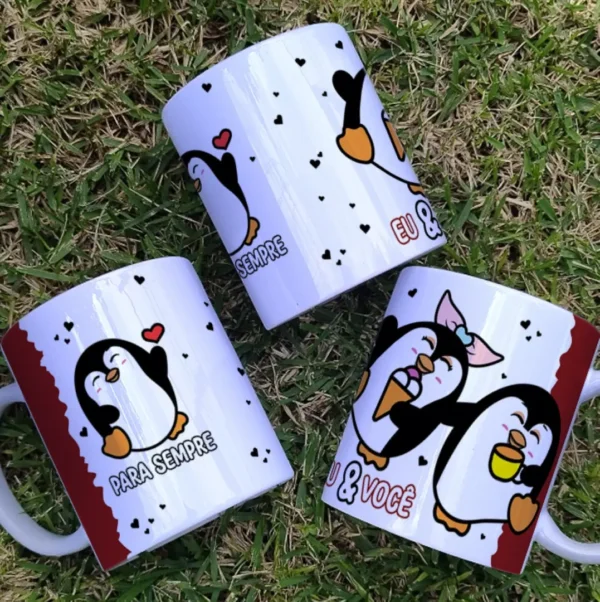 Kit Dia dos Namorados Pinguins: Arte para Sublimação