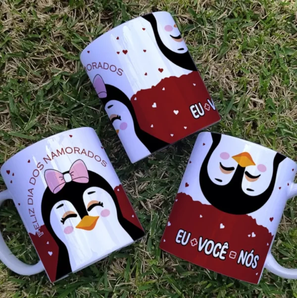 Kit Dia dos Namorados Pinguins: Arte para Sublimação