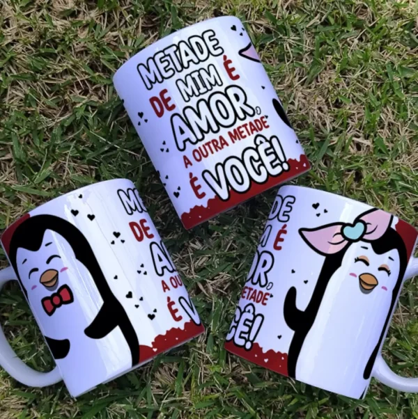 Kit Dia dos Namorados Pinguins: Arte para Sublimação
