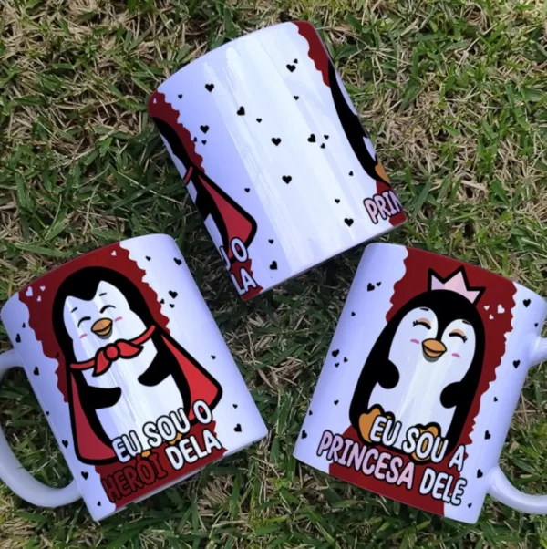 Kit Dia dos Namorados Pinguins: Arte para Sublimação