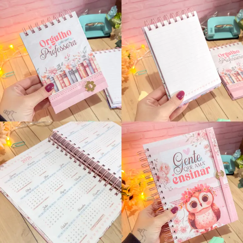 Kit Dia dos Professores Agenda e Bloco A6 Personalizadas 1 Kit Dia dos Professores Agenda e Bloco A6 Personalizadas