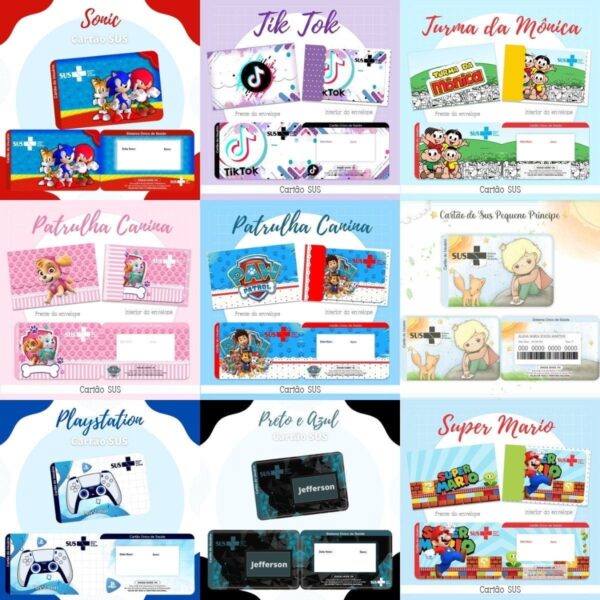 Kit Digital 119 Artes Cartão Do Sus Personalizados Em Png