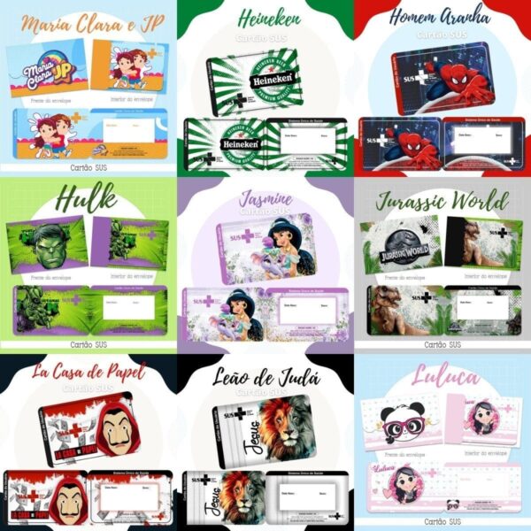 Kit Digital 119 Artes Cartão Do Sus Personalizados Em Png