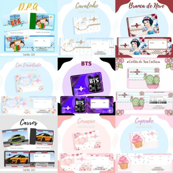 Kit Digital 119 Artes Cartão Do Sus Personalizados Em Png
